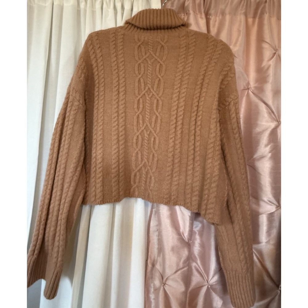 Open Edit Sweater Peach Big Sleeves Cable knit